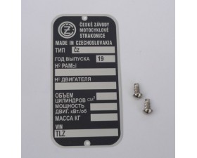 ŠTÍTEK VÝROBNÍ  (RUSKÝ JAZYK) - TYP ČZ 487,488,471,472,485